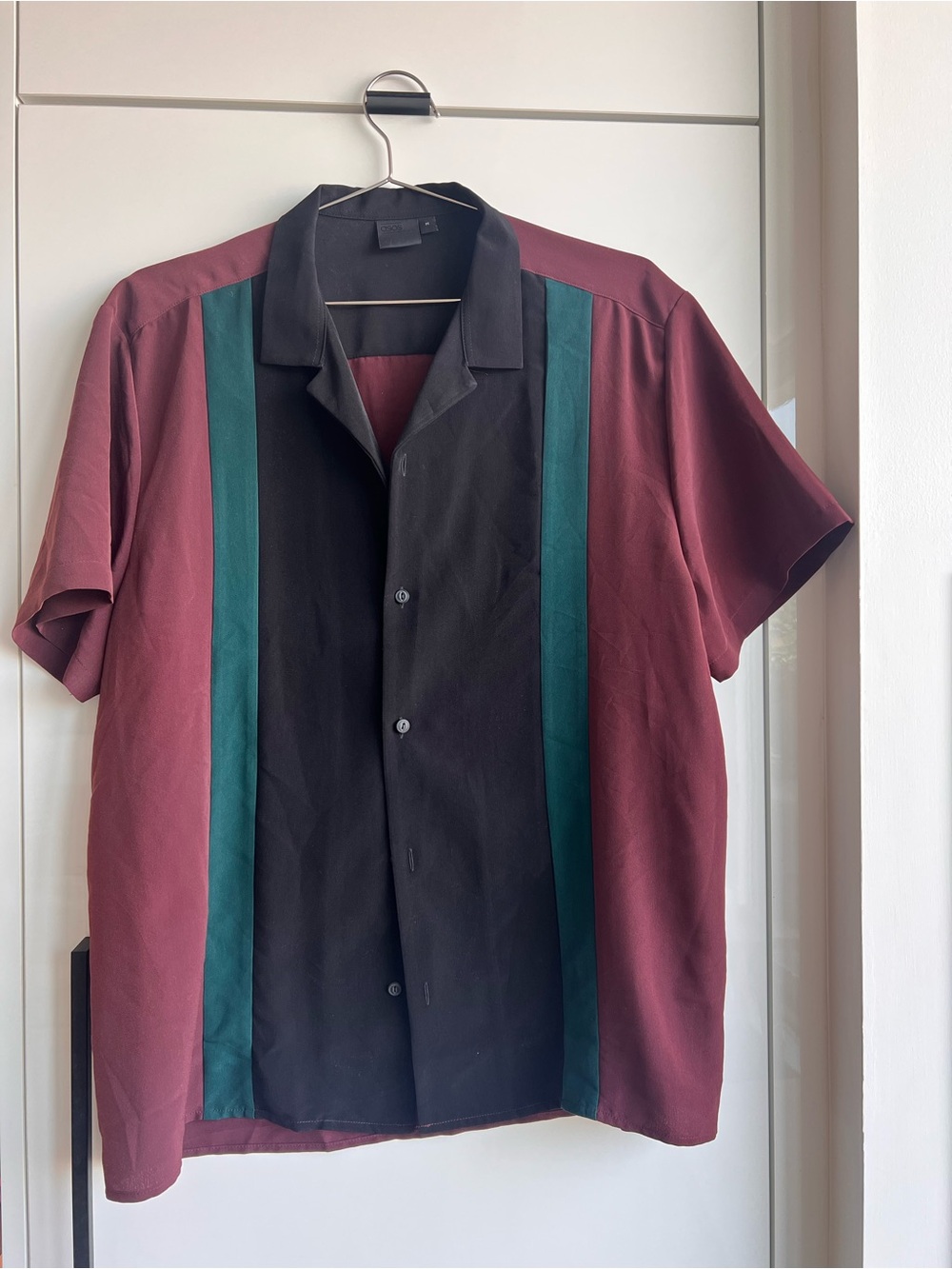 ASOS Black Jacket with Burgundy Inner Panel